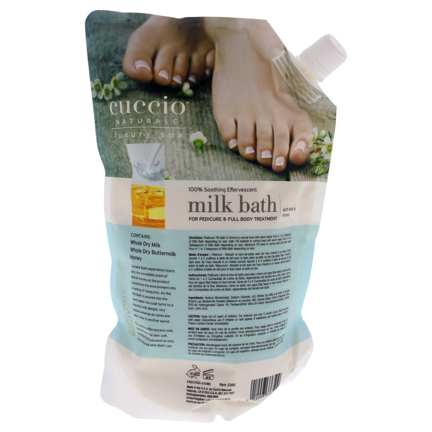 White Smoke Milk Bath Pedicure and Body Treatment by Cuccio Naturale for Women - 32 oz Nail Treatment