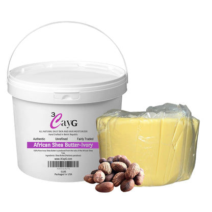 White Smoke 3CAYG Raw Organic Ivory Shea Butter 5LB Pail Clean Ready to Use Bulk Shea Butter Raw African Shea Butter Great for Body Butters Soap Making Haircare Skincare DIY Beauty Products (5LB)