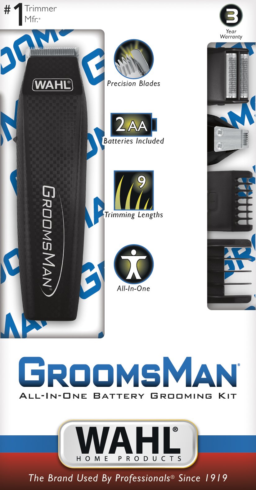White Smoke Wahl 5537-3001 Groomsman All In One Trimmer