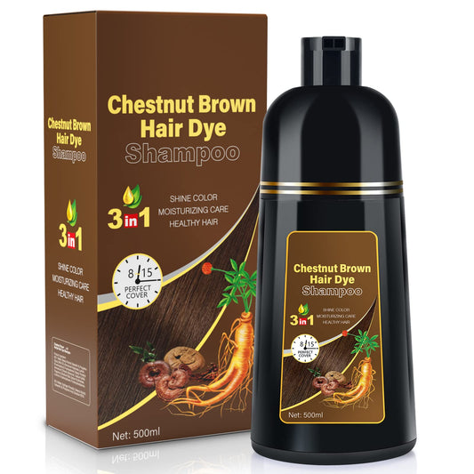 White Smoke BOJICA Hair Dye Shampoo for Gray Hair Coverage, 3-in-1 Semi-Permanent Color Shampoo for Women & Men Chestnut Brown