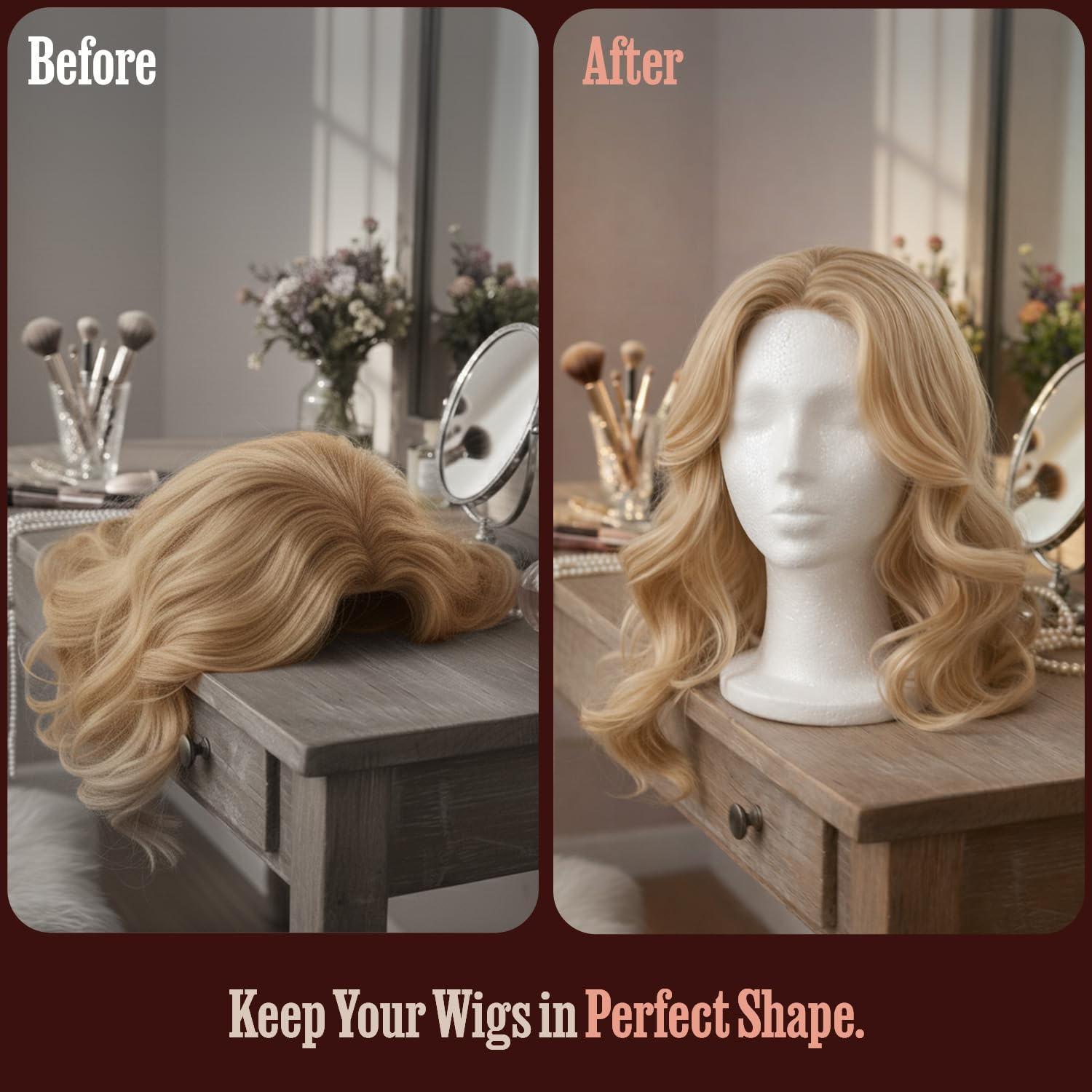Dim Gray STUDIO LIMITED 11.4-Inch Styrofoam Mannequin Head (3 Pack) – White Foam Wig Display Stand for Wigs, Hats & Hairpieces, Professional Salon and Cosmetology Use