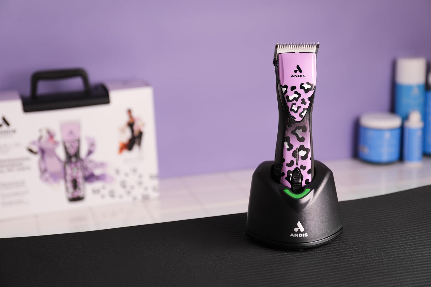 Dark Slate Gray Andis 561458 Pulse Zr II Gabriel Feitosa Edition 5-Speed Detachable Blade Clipper, Cordless Animal/Dog Grooming, Removable Lithium Ion Battery, LED Charge Light, Wild Colorway