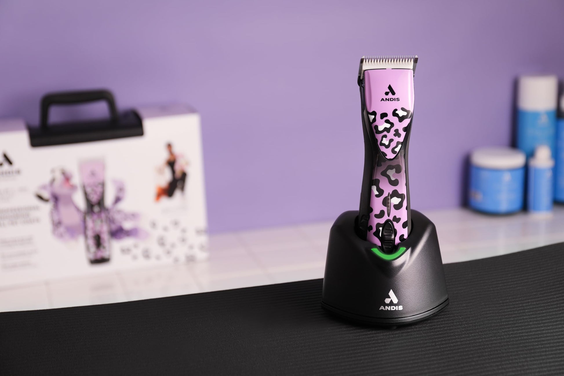 Dark Slate Gray Andis 561458 Pulse Zr II Gabriel Feitosa Edition 5-Speed Detachable Blade Clipper, Cordless Animal/Dog Grooming, Removable Lithium Ion Battery, LED Charge Light, Wild Colorway
