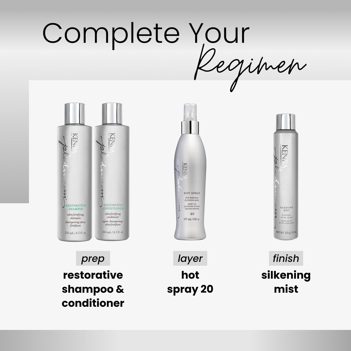 White Smoke Kenra Platinum Hot Spray 20 | Heat Protection Styler | Long-Lasting, Firm Hold | Adds Vibrant Shine | Humidity & Thermal Protection | Clean Release From Heated Tools | All Hair Types | 8 fl. Oz
