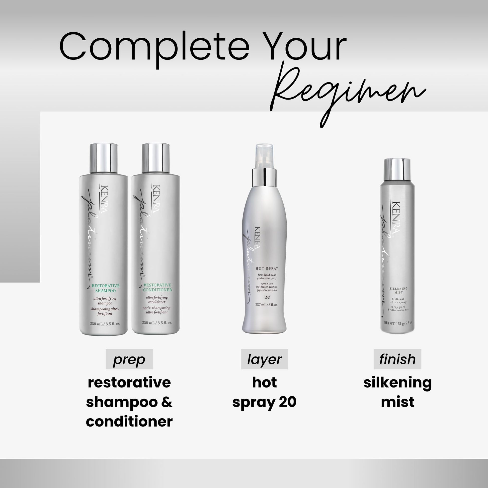 White Smoke Kenra Platinum Hot Spray 20 | Heat Protection Styler | Long-Lasting, Firm Hold | Adds Vibrant Shine | Humidity & Thermal Protection | Clean Release From Heated Tools | All Hair Types | 8 fl. Oz