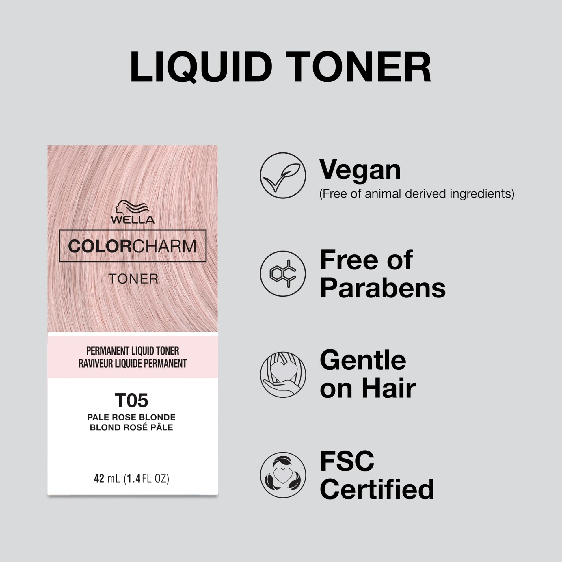 Light Gray COLORCHARM Permanent Liquid Toners | Neutralize Brass | Free of Parabens | Vegan | T18 Lightest Ash Blonde | 1.4 Fl Oz