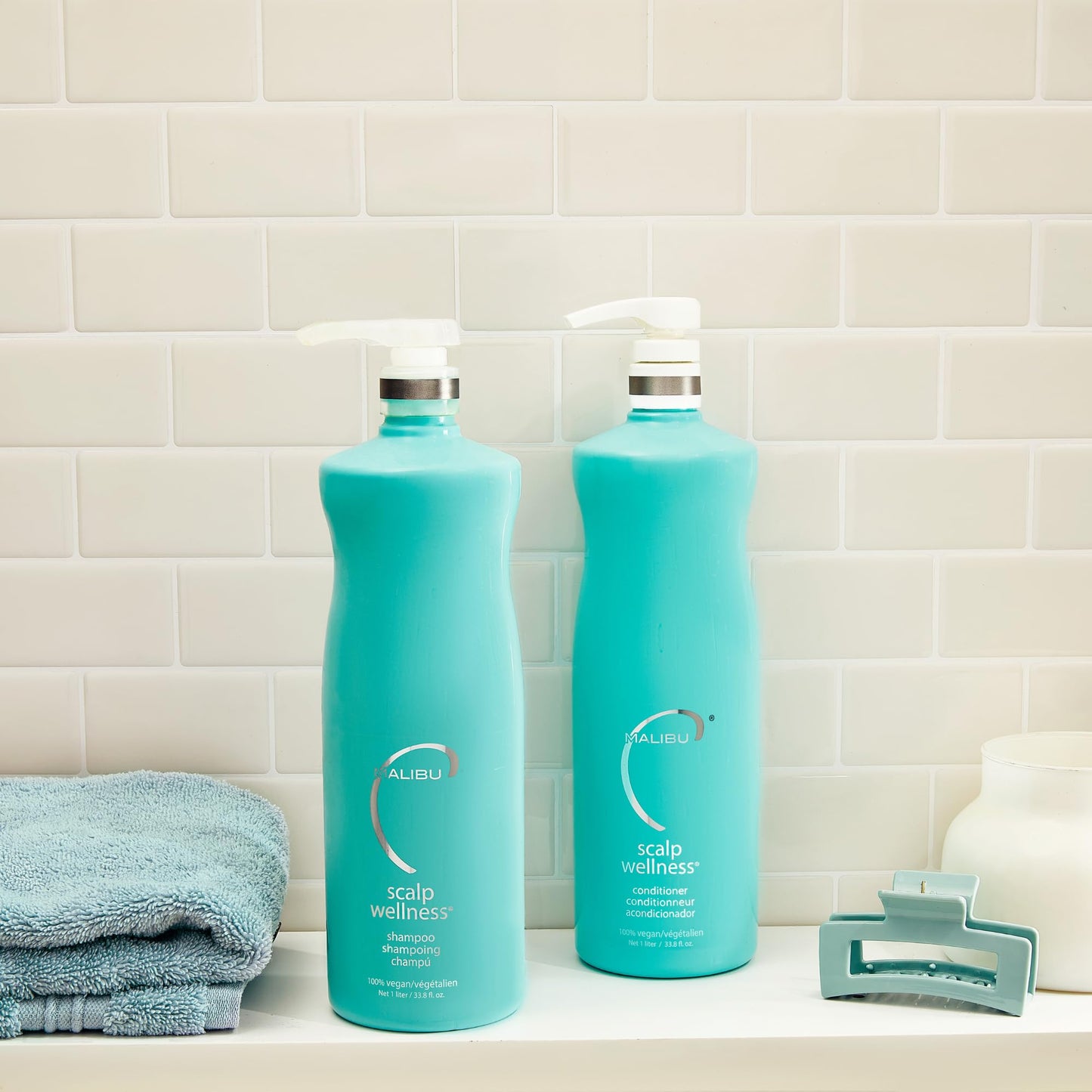 Light Gray Malibu C Scalp Wellness Hair Shampoo - Sulfate-Free & Moisturizing Shampoo - Nourishing Scalp Care with Sulfate-Free Surfactant Technology (33.8 oz)