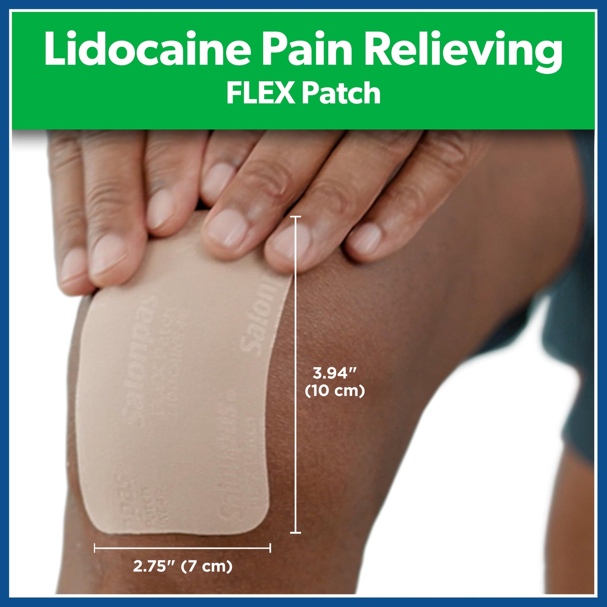 White Smoke Salonpas Maximum OTC Strength Lidocaine 4% Pain Relieving Flex Patch, Apply for Up to 8 Hours, Unscented, Thin, Flexible, Lightweight, Patch Stays in Place, 7 Patches