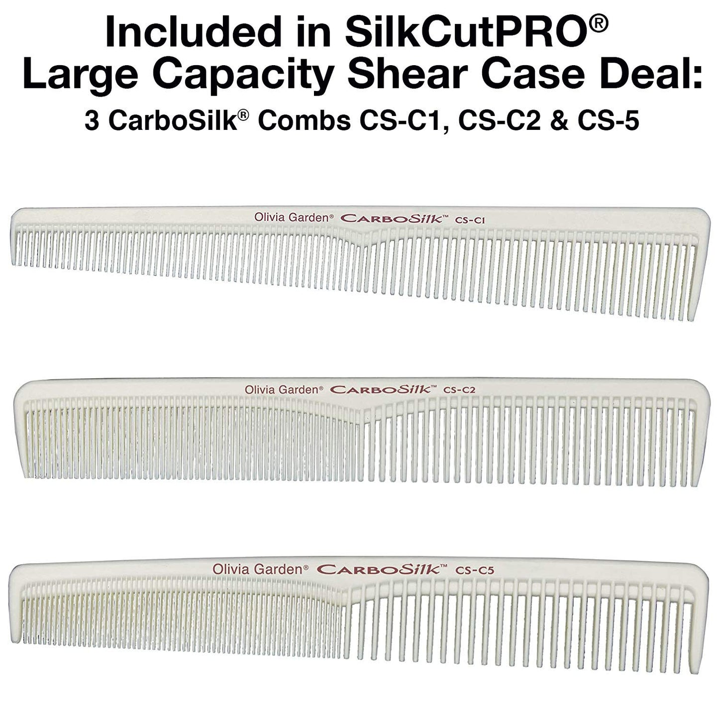 White Smoke Olivia Garden Shear Case with SilkCutPRO Shears - Hair Tool Organizer for Combs, Scissors, Barber Supplies - Holds 9 Shears - Professional Hairstylist Travel Bag - 5"SIZE - 9 Shears