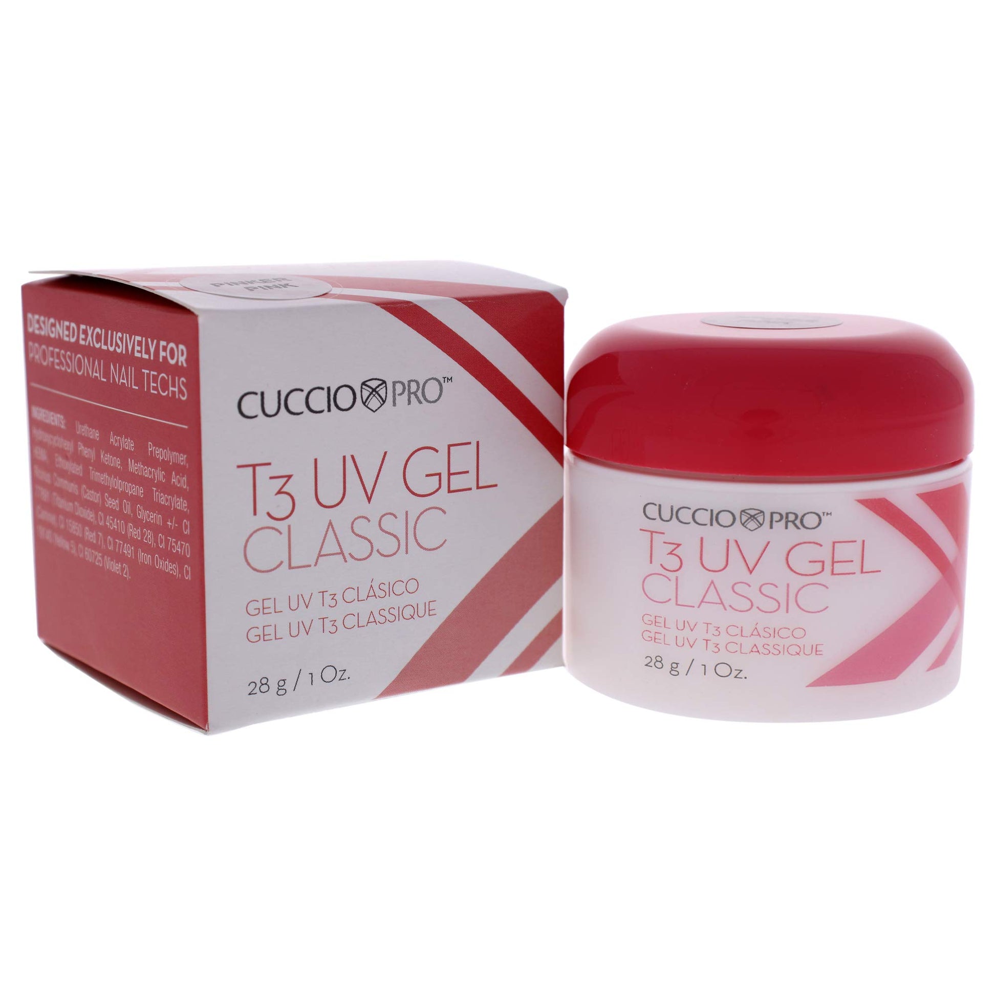White Smoke Cuccio Pro T3 UV Gel Classic - Easy Application - Strength And Durability - High Shine And Odor Free - Maintains Natural Nail Thickness - Optimal For Short Nail Beds - Pinker Pink - 1 Oz Nail Gel