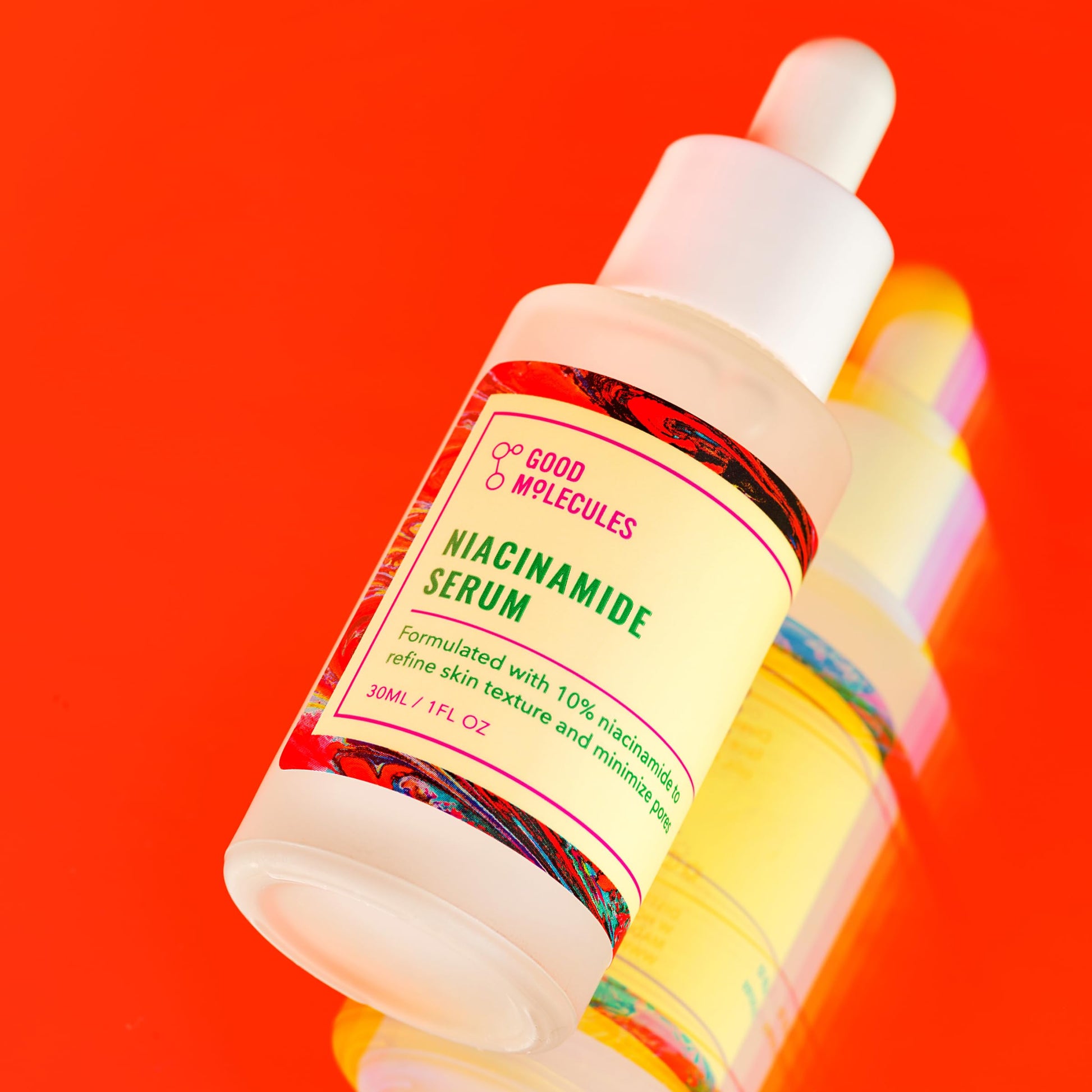 Orange Red Good Molecules Niacinamide Serum - 10% Niacinamide to Target Blemishes, Nourishment, and Skin Tone - Ultra Hydrating Serum and Brightening Skin Care for Face