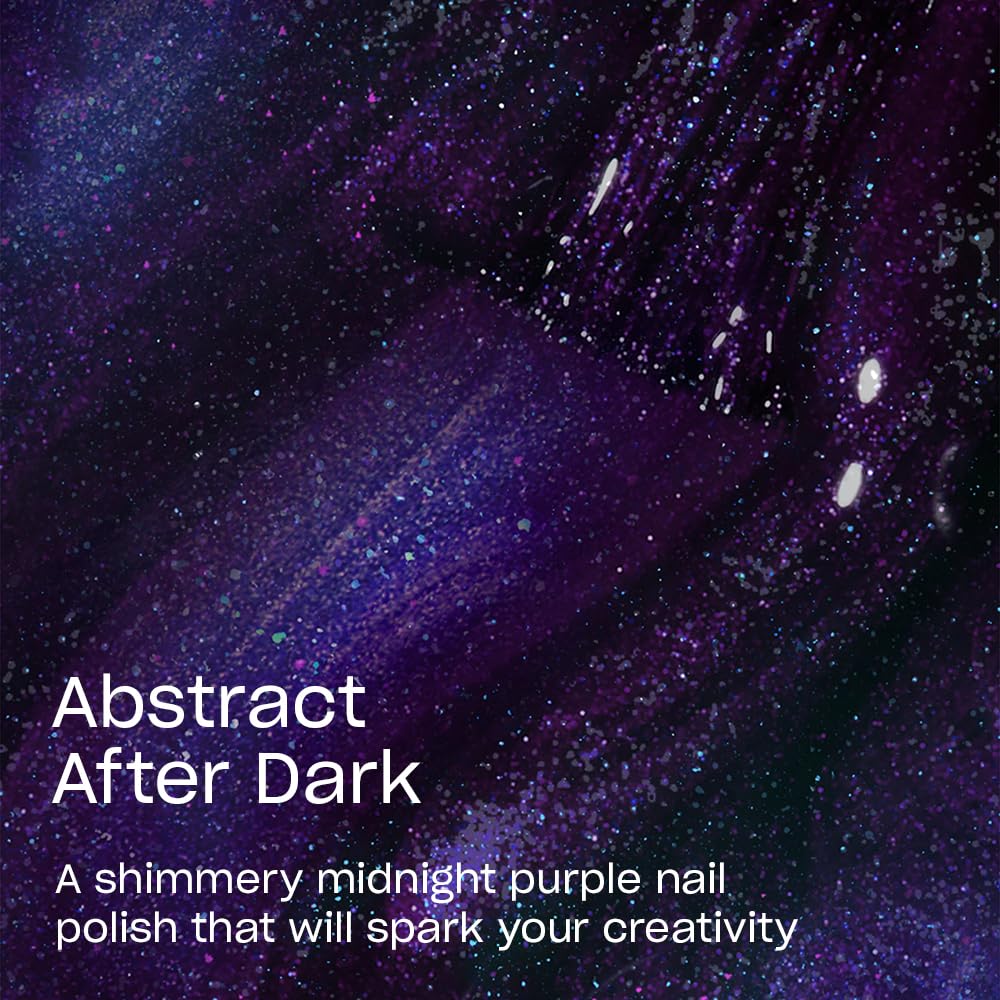 Black OPI Nail Lacquer Abstract After Dark | Opaque Dark Purple Shimmer Chip Resistant Nail Polish | Downtown LA Collection