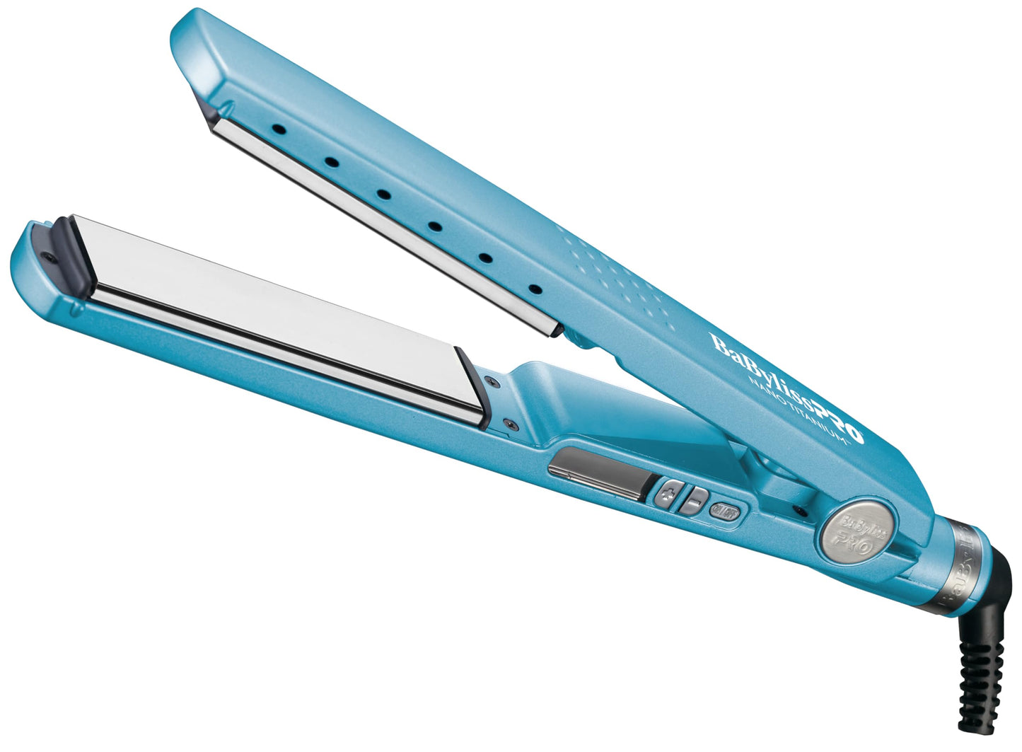 White Smoke BaBylissPRO Nano Titanium Ionic Flat Iron Hair Straightener, 1/4" Hair Straightener Iron for Smooth, Shiny, Frizz- Free Hair and All Hair Types