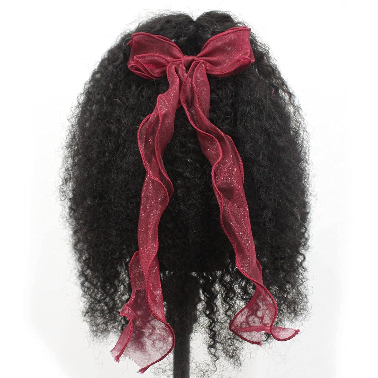 White Smoke Stancia Black Mannequin Head 100% Human Hair, African American Hair Texture Styling Head, Hair Mannequin for Practice Cornrowing Braiding and Twisting (with Table Clamp)