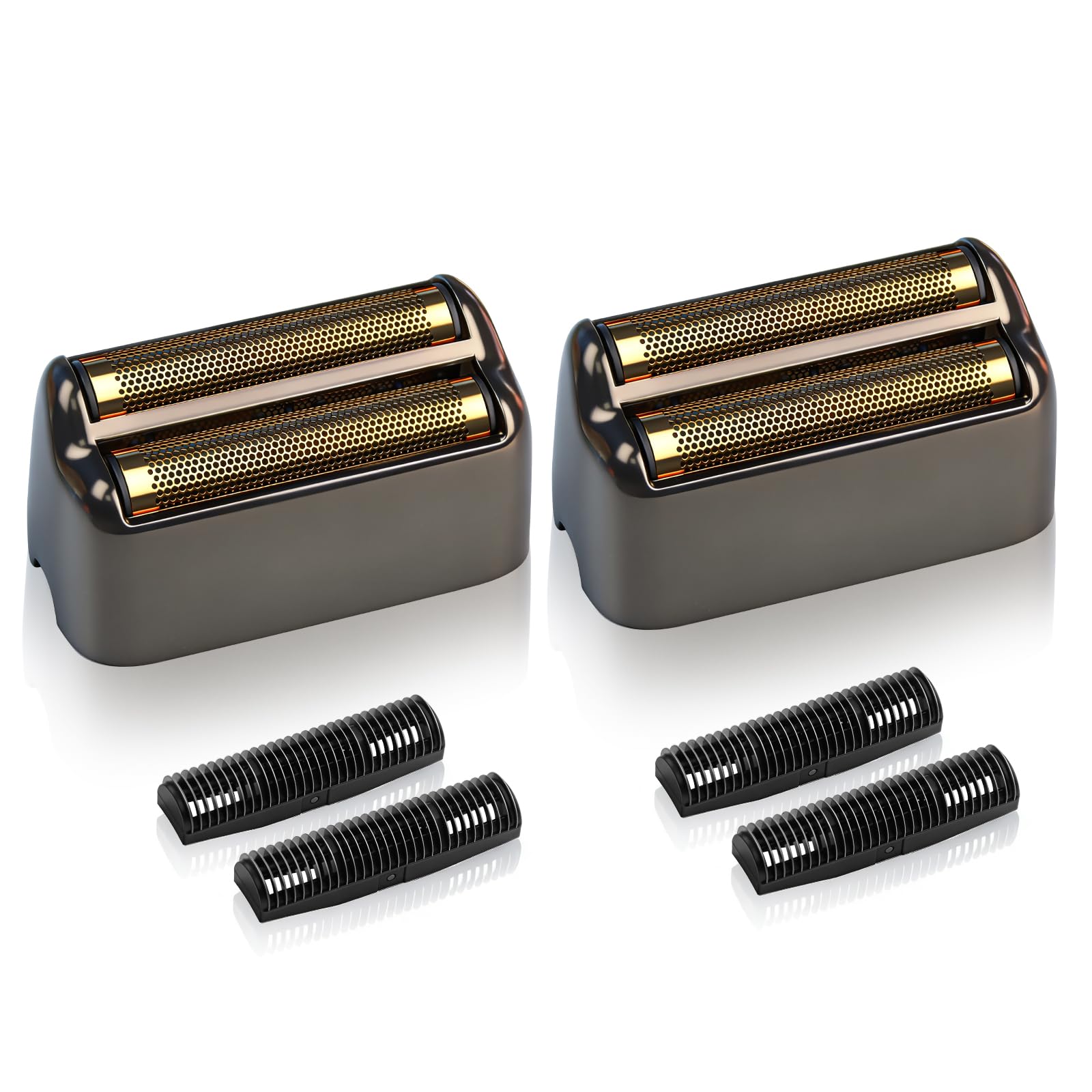 White Smoke 2 Pack Shaver Replacement Foil and Cutters Compatible with BaBylissPRO Double FXFS2 Metal Shaver foil Replacement,Black