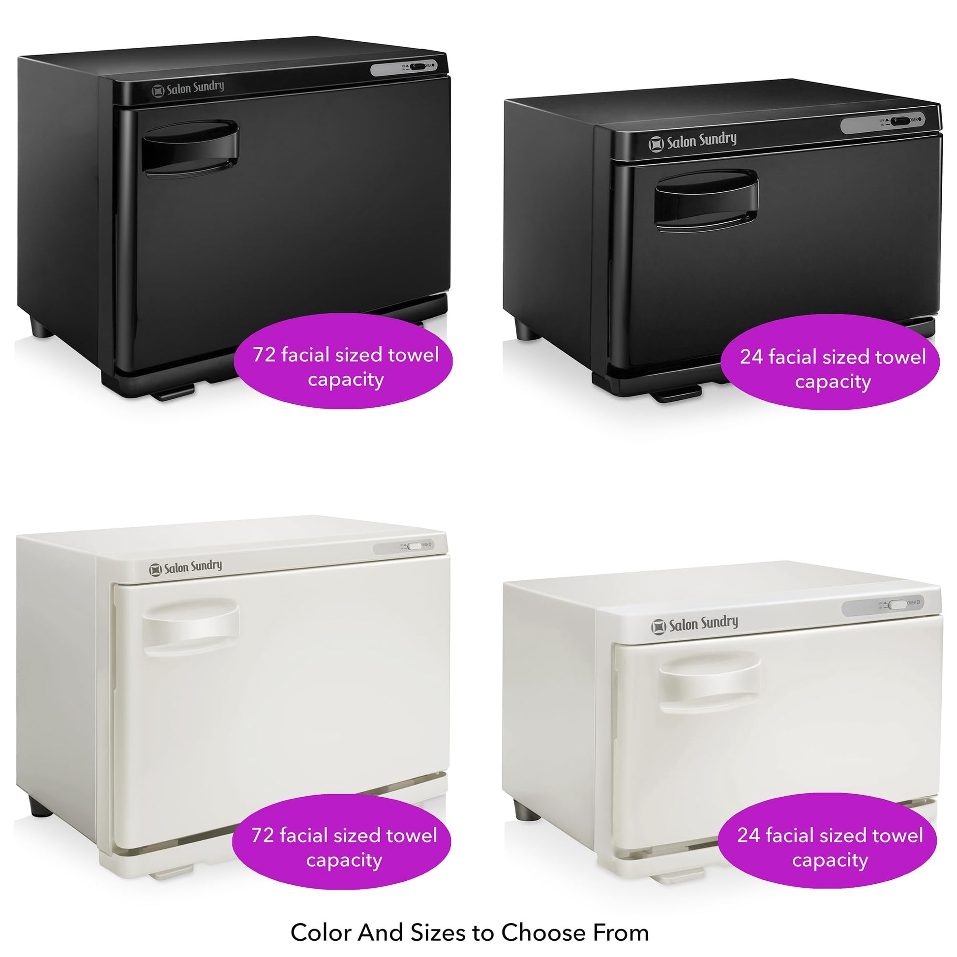 White Smoke Salon Sundry Professional Hot Towel Warmer Cabinet - Facial Spa and Salon Equipment - Black