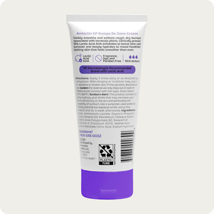 Lavender AmLactin KP Bumps Be Gone - Therapeutic Body Cream for Keratosis Pilaris - No-Scrub Exfoliator and Body Moisturizer for Dry Skin with 15% Lactic Acid AHA, 3 oz (Packaging May Vary)