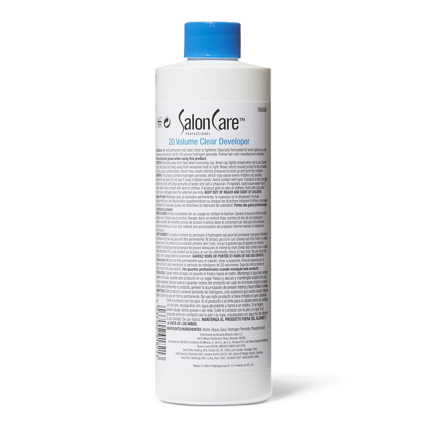 White Smoke Salon Care 20 Volume Clear Developer with Superior Gray Coverage, Stabilized Formula, 16 Ounce