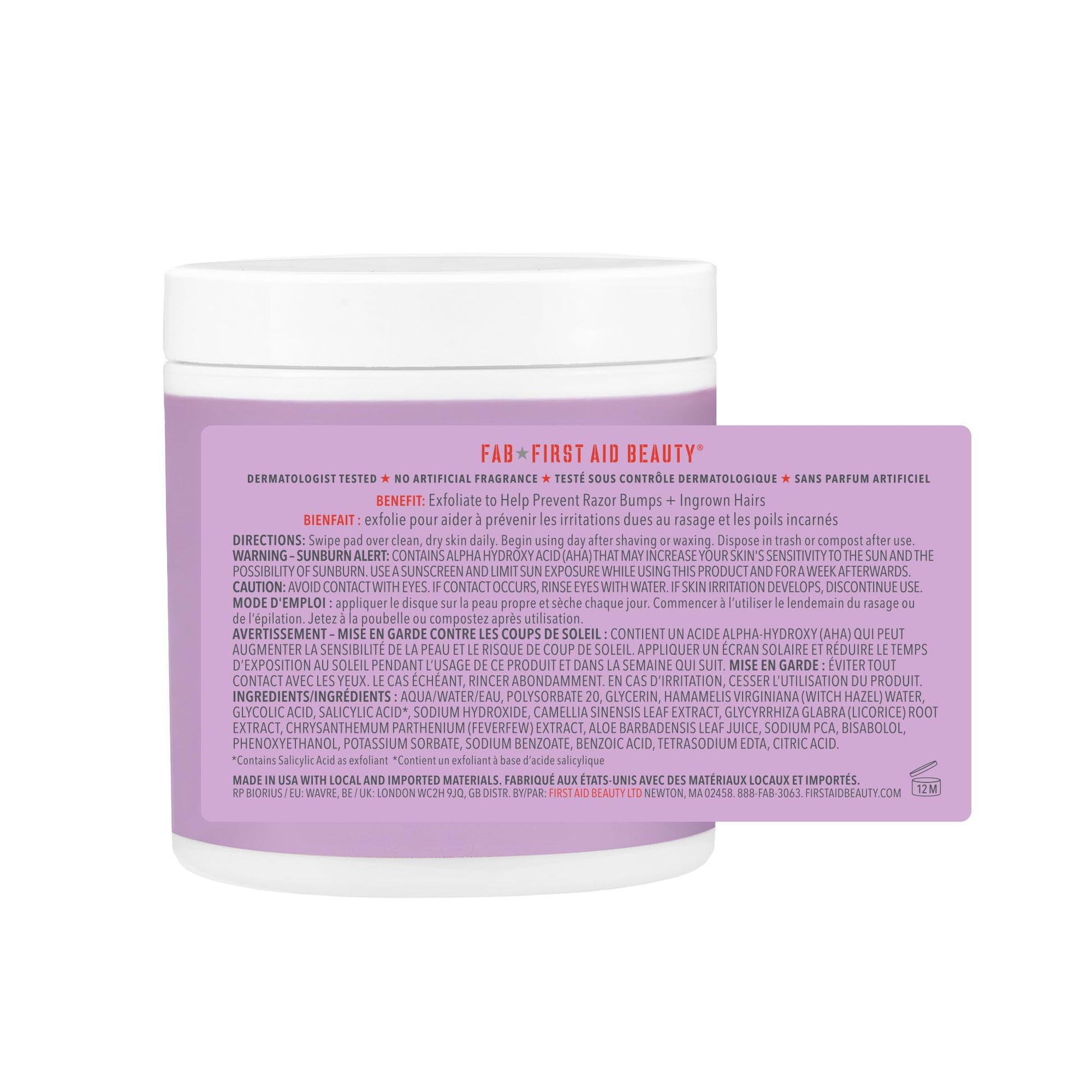 Dark Gray First Aid Beauty - Ingrown Hair Pads with BHA + AHA - Aftershave Treatment Pads to Help Prevent Razor Bumps for Men & Women - Exfoliate Underarms & Bikini Area - Compostable for Daily Use - 28 Pads