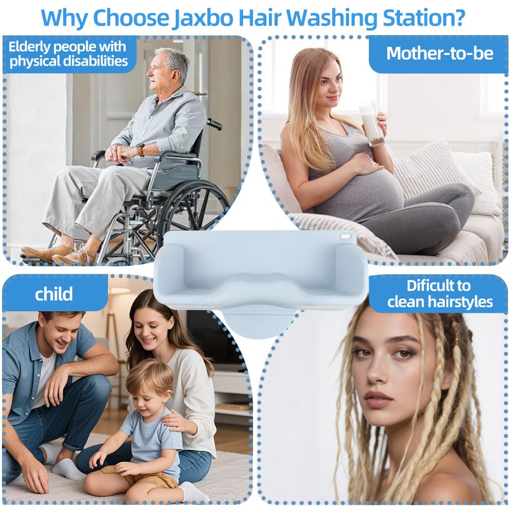 Lavender Portable Hair Washing Station with Shampoo Cup and Shampoo Brush,Silicone Hair Washing Basin for Sink & Bathtub,Shampoo Bowl for Kids,adults, and the elderly