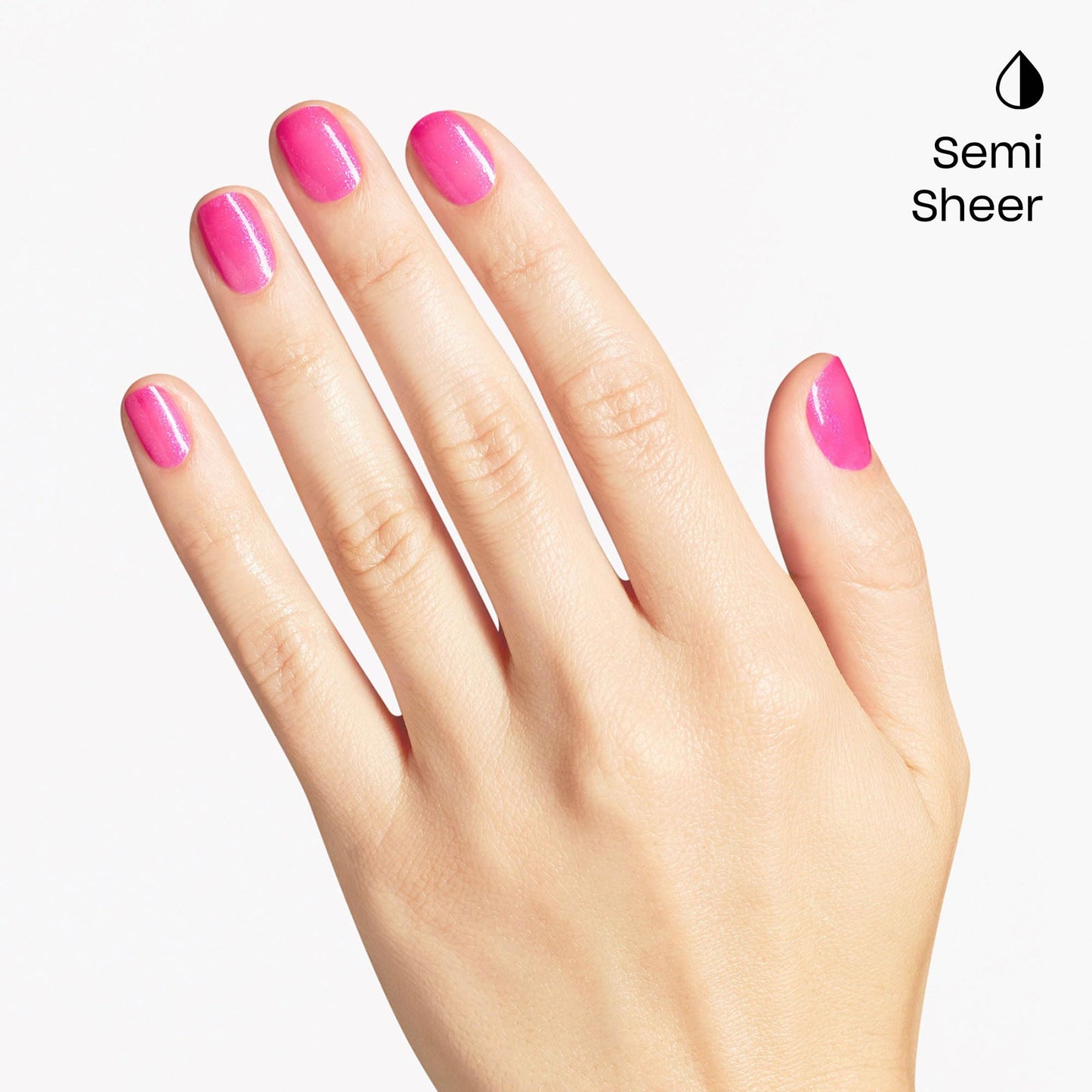 White Smoke OPI Infinite Shine I’m Not Really an Influencer | Semi-Sheer Bright Neutral Pink Fuchsia with Glitter Long Wear Nail Polish | The New OPIcons Collection | Spring 2026