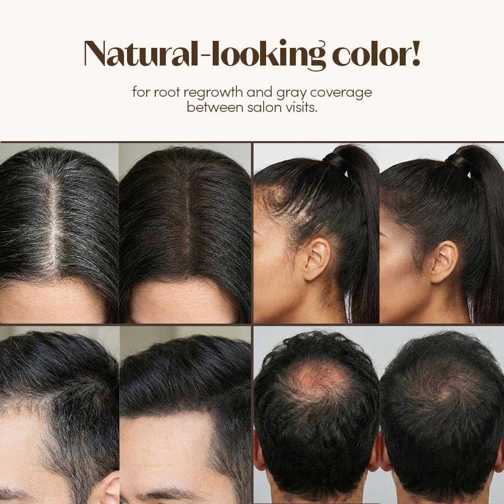 White Smoke ETUDE Hair Pang Pang hairline powder Root Touch Up Hair Color, Waterproof, For Facial Makeup, Hairline and Thin Hair - Natural Black
