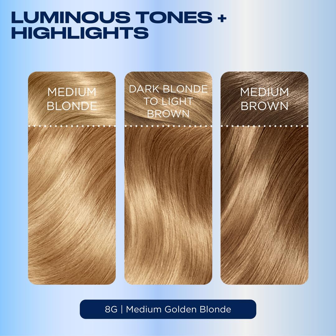 Lavender Clairol Nice'n Easy Permanent Hair Dye, 8G Medium Golden Blonde Hair Color, Pack of 1 - Packaging May Vary