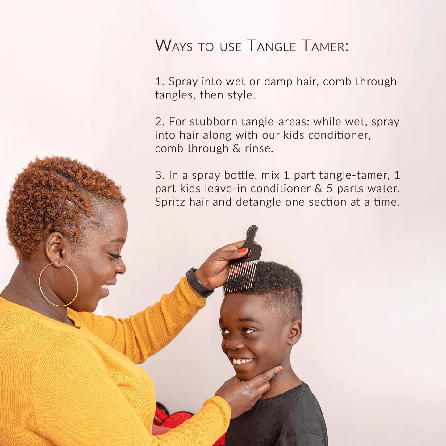 Misty Rose Mixed Chicks Kids Tangle Tamer - Light and Moisturizing Styling Formula for Frizz-free Curls, 8 fl.oz.