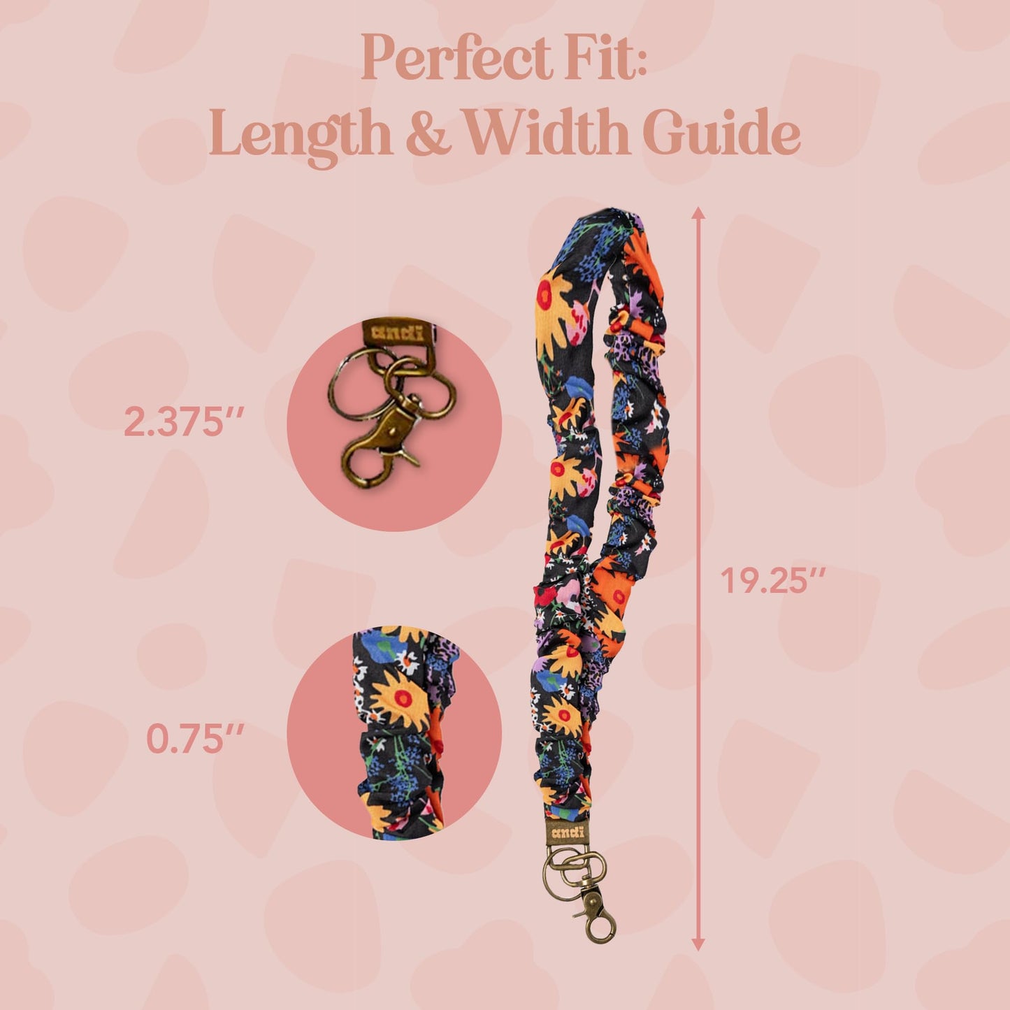 Thistle ANDI Neck Lanyard For Women - Scrunchie Cute Lanyard for Keys, Id Card Holder, Wallet - Aesthetic Long Lanyard (Groovy Bright Floral)