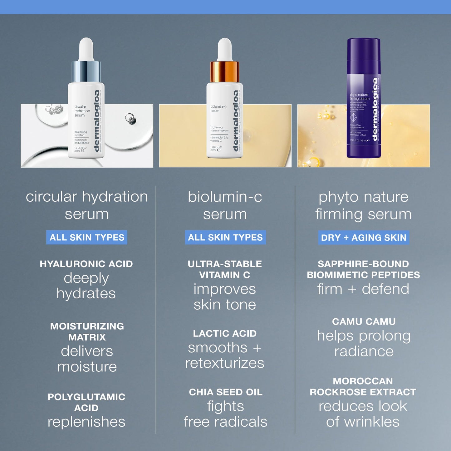 Slate Gray Dermalogica Circular Hydration Face Serum with Hyaluronic Acid - Deep Hydrating and Long Lasting, 1 fl oz