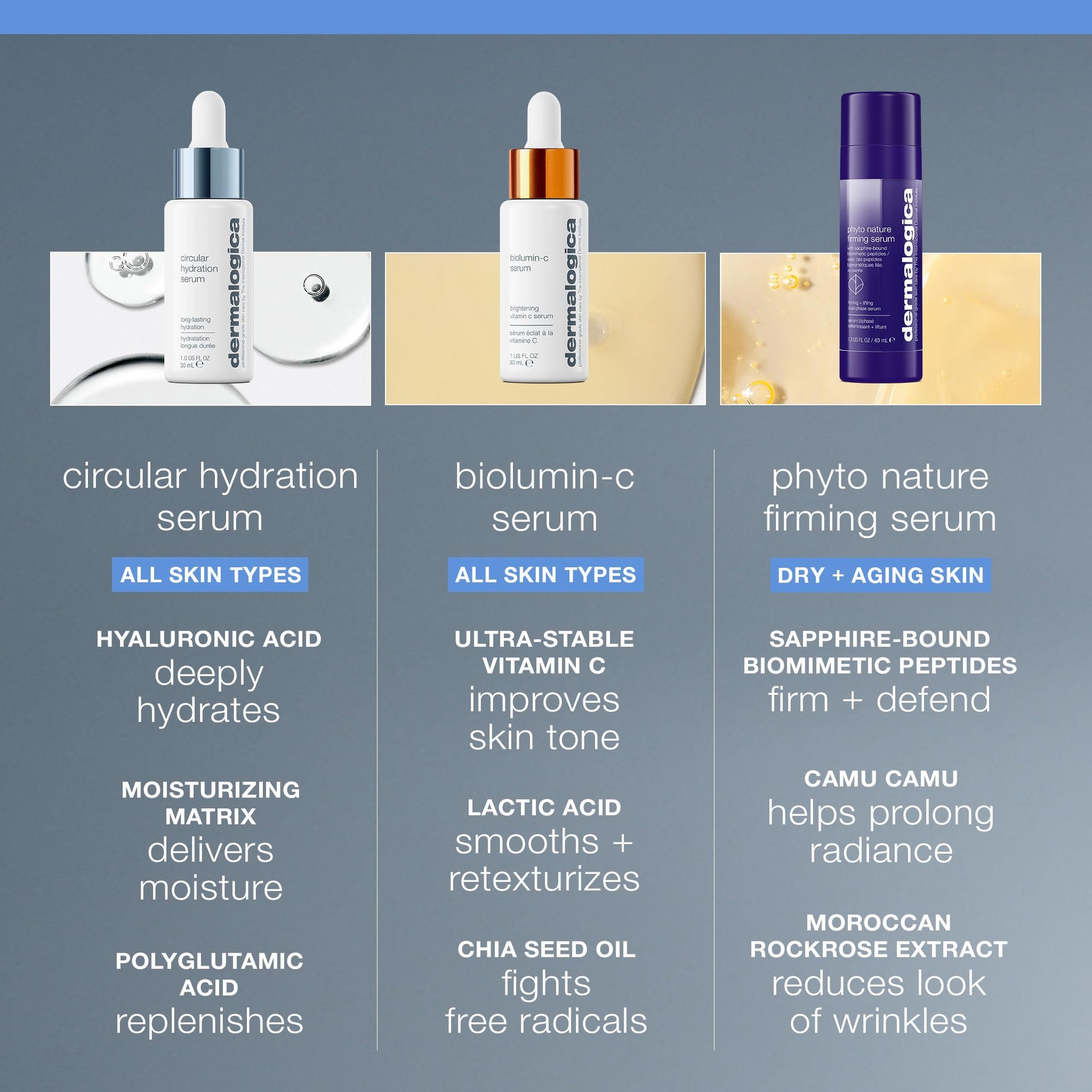 Slate Gray Dermalogica Circular Hydration Face Serum with Hyaluronic Acid - Deep Hydrating and Long Lasting, 1 fl oz