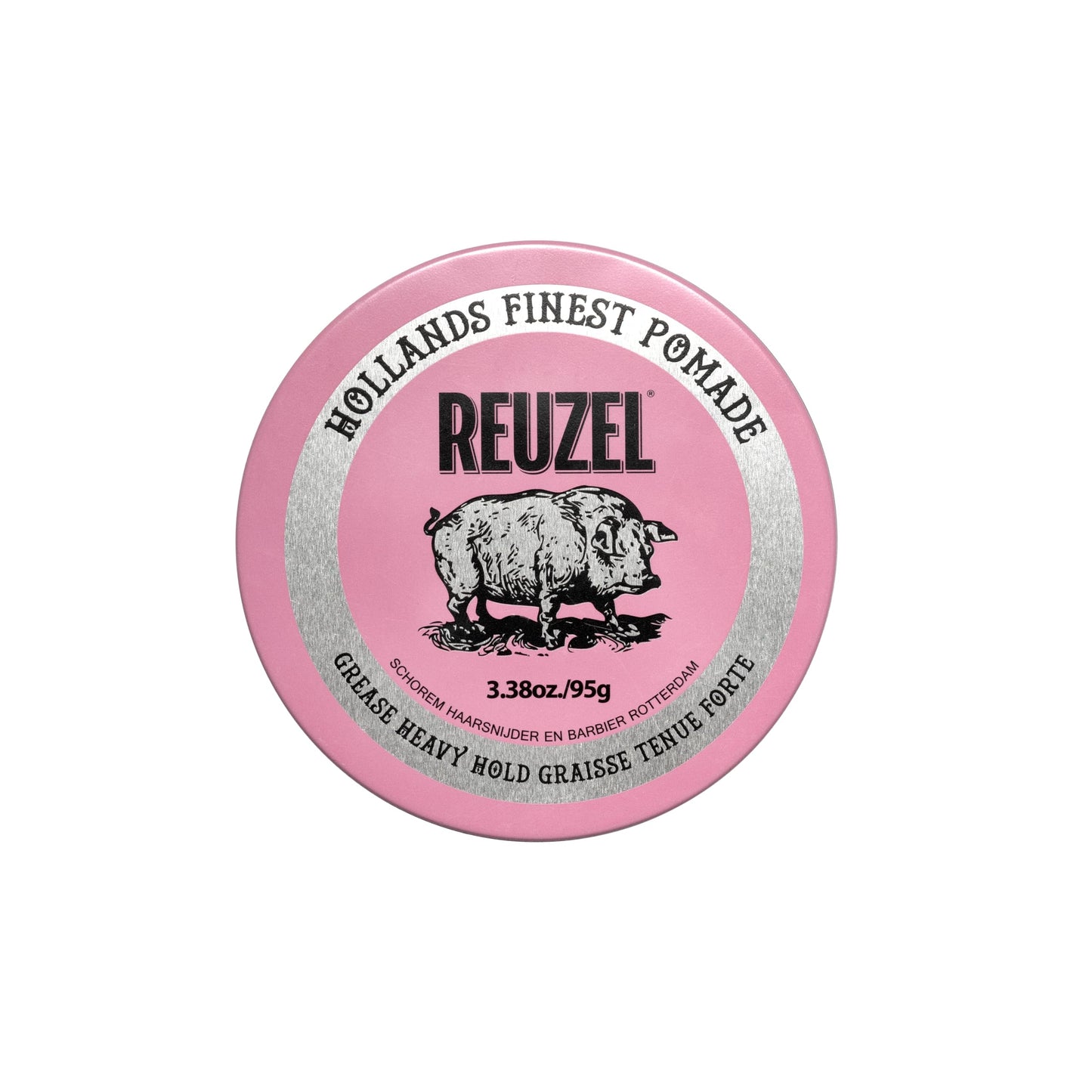 White Smoke REUZEL Pink Grease Pomade, Strong All Day Hold, Oil-Based Styling Wax, Medium Shine, Easy To Wash Out, For All Hair Types