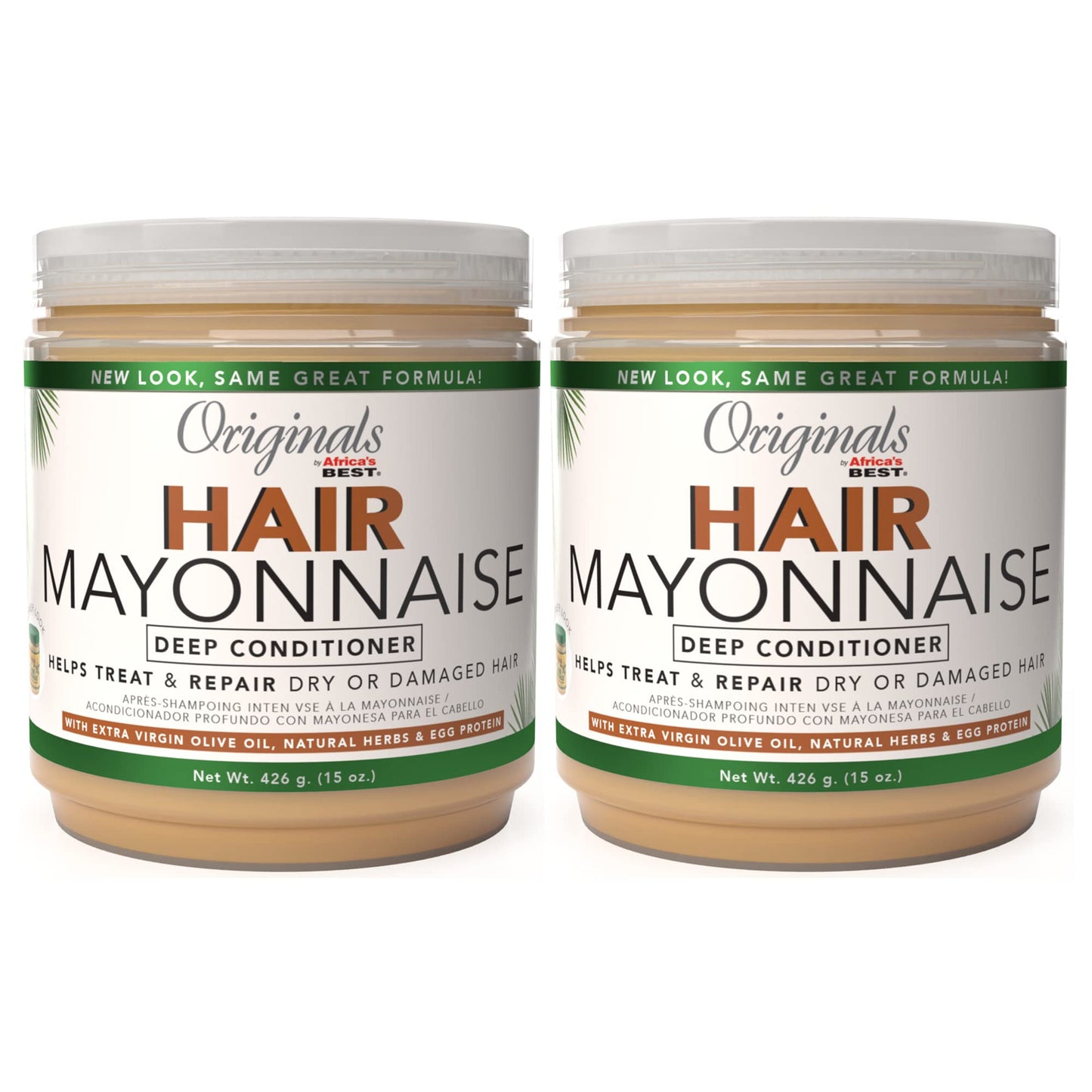 White Smoke Originals By Africa's Best Hair Mayonnaise Conditioner – 2 Pack (15 oz Jars) – Enriched with Herbal Extracts, Egg Protein & Olive Oil for Deep Conditioning & Repair