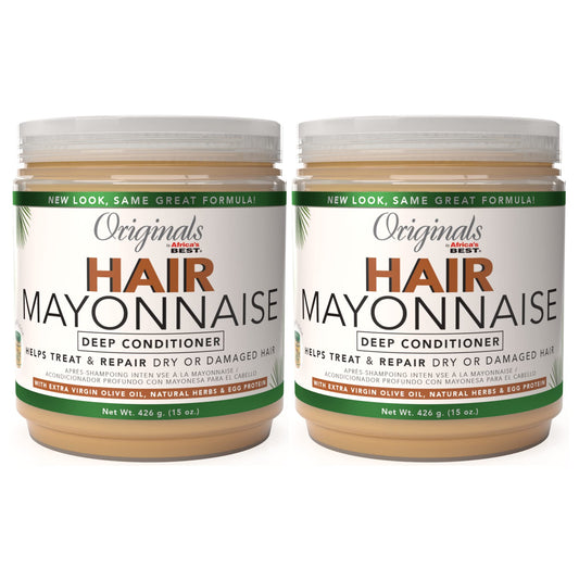 White Smoke Originals By Africa's Best Hair Mayonnaise Conditioner – 2 Pack (15 oz Jars) – Enriched with Herbal Extracts, Egg Protein & Olive Oil for Deep Conditioning & Repair