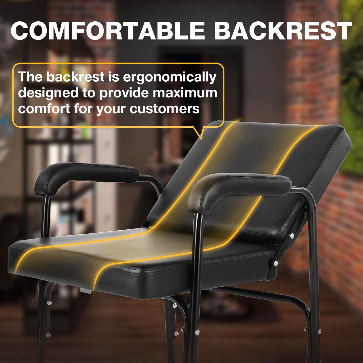 Dark Slate Gray WINEDYOUNG Shampoo Chairs Reclining Shampoo Chairs for Salon Barber Chair Hair Stylist Chair Auto Recline Salon Chair Spa Beauty Equipment for Hair Stylists, Tattoo Artists, Cosmetologists