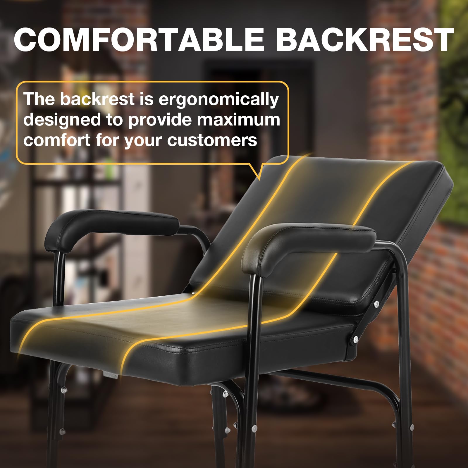 Dark Slate Gray WINEDYOUNG Shampoo Chairs Reclining Shampoo Chairs for Salon Barber Chair Hair Stylist Chair Auto Recline Salon Chair Spa Beauty Equipment for Hair Stylists, Tattoo Artists, Cosmetologists