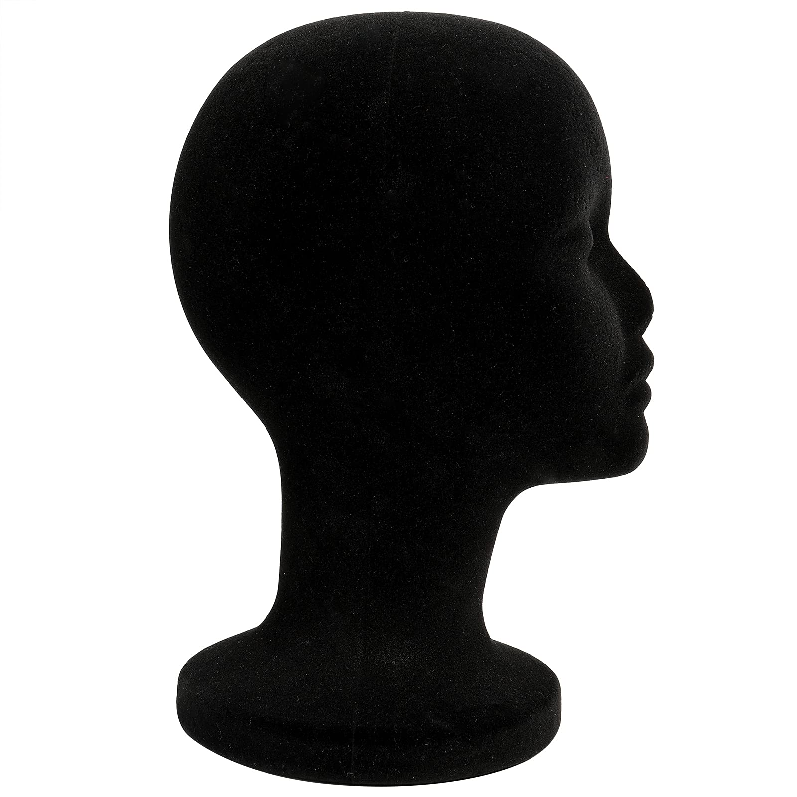 Black Foraineam 2 Pack Black Foam Mannequin Head, 12 Inch Female Manikin Foam Heads, Wig Holder Hats Glasses Headband Hairpieces Display Stand