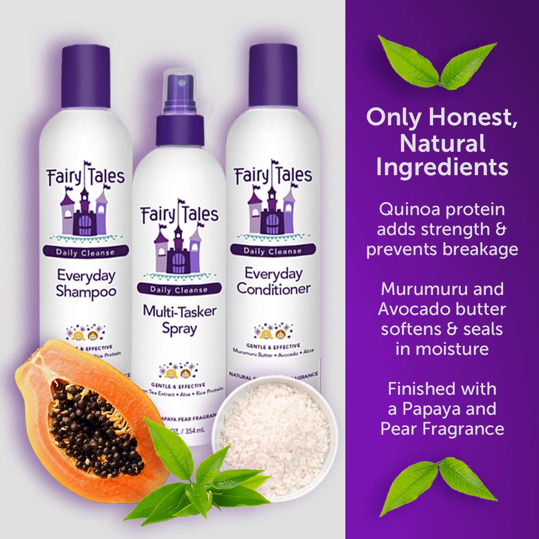Light Gray Fairy Tales Daily Cleanse Everyday Kids Conditioner - Gentle Natural Defining Conditioner, Tangle Free, Moisturizing and Hydrating Formula, Clean and Natural Ingredients - Paraben Free - 32 oz.