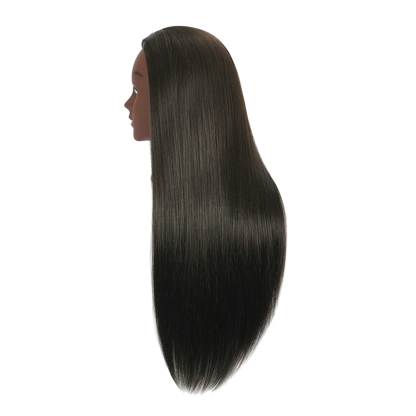 White Smoke QACIEH 30 Inch 80% Real Human Hair Mannequin Head with Stand for Hairdresser Practice Manikin Cosmetology Doll Training Head Braiding Styling Curling Cutting Display