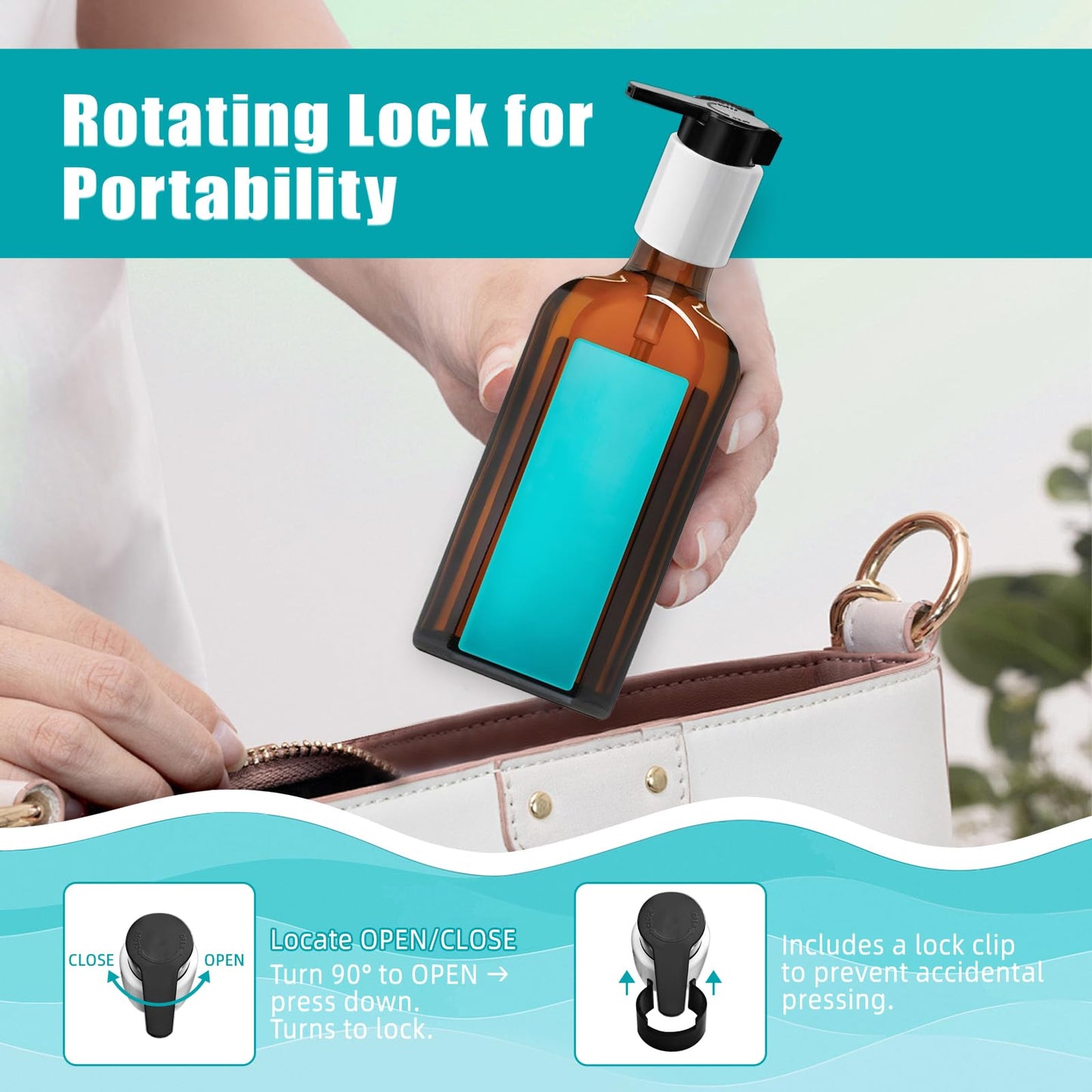 Lavender LSAUVWN 2PCS Dispenser Pump Replacement Compatible with MOROCCANOIL Treatment 1.7/3.4/4.2 Fl Oz (Not for Travel Size), Plastic Pumps Head with Lock Clip for Hair Oil Bottle (Bottle Not Included)