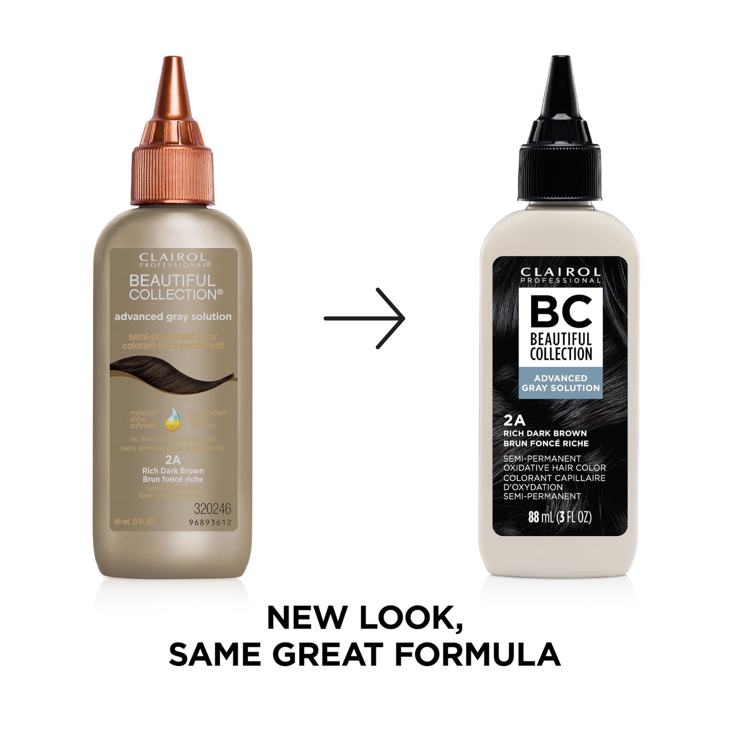 White Smoke Clairol Professional Beautiful Collection Advanced Gray Solutions, 2A Rich Dark Brown, 3 oz. - Packaging May Vary