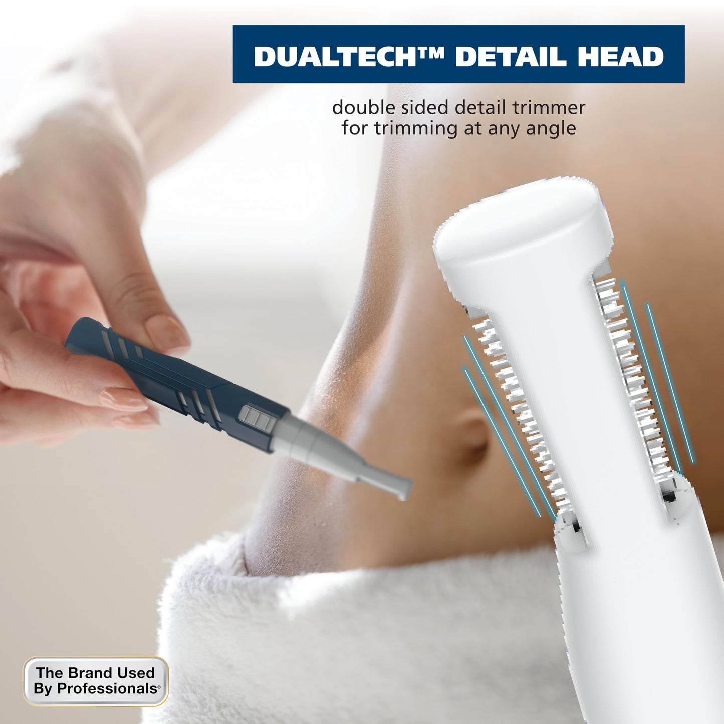 White Smoke Wahl DualTech® Battery-Powered Hair Trimmer, Face Trimmer for Women