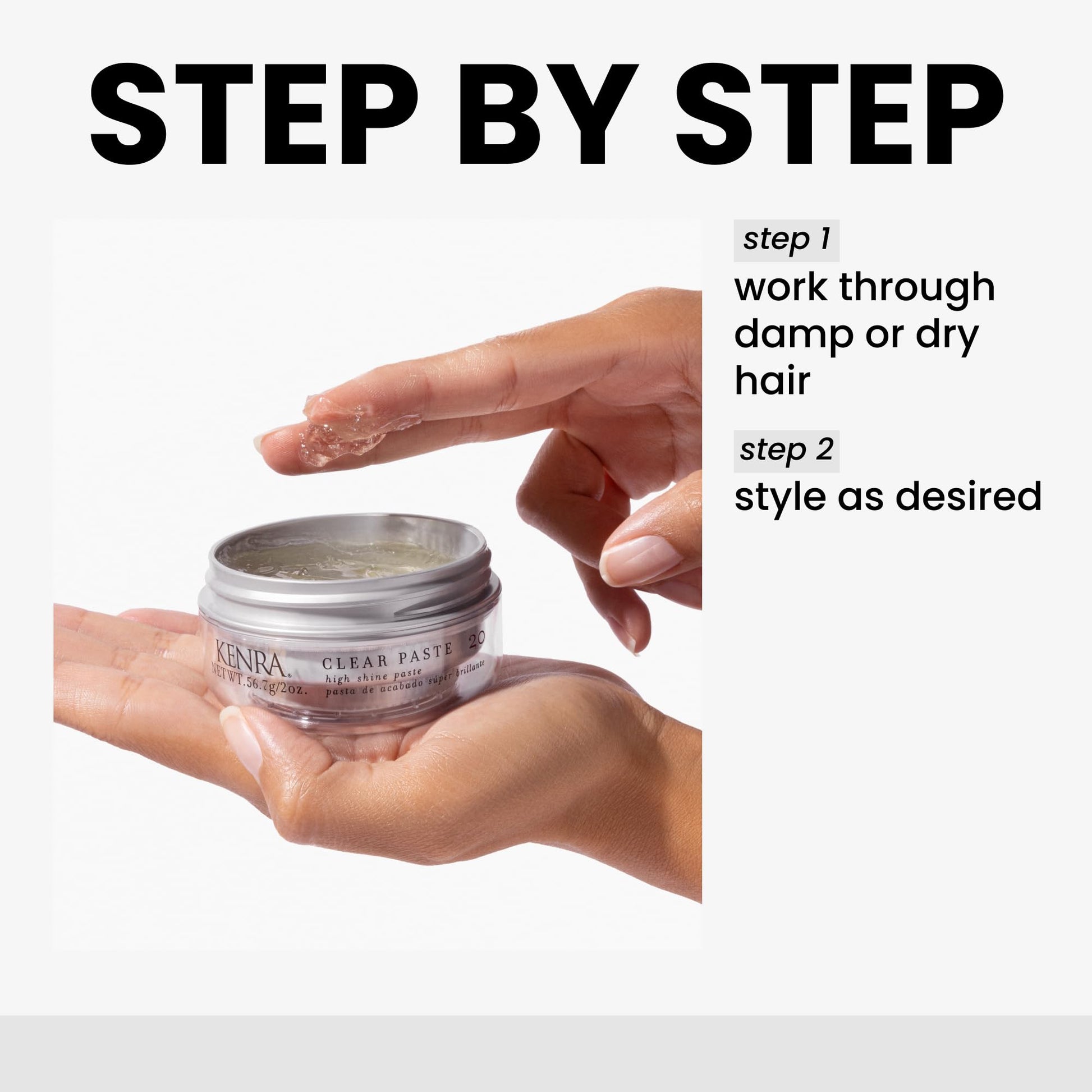 White Smoke Kenra Professional Clear Paste 20 | High Shine Styler | High Hold & Control | Texturizing | All Hair Types | 2 oz