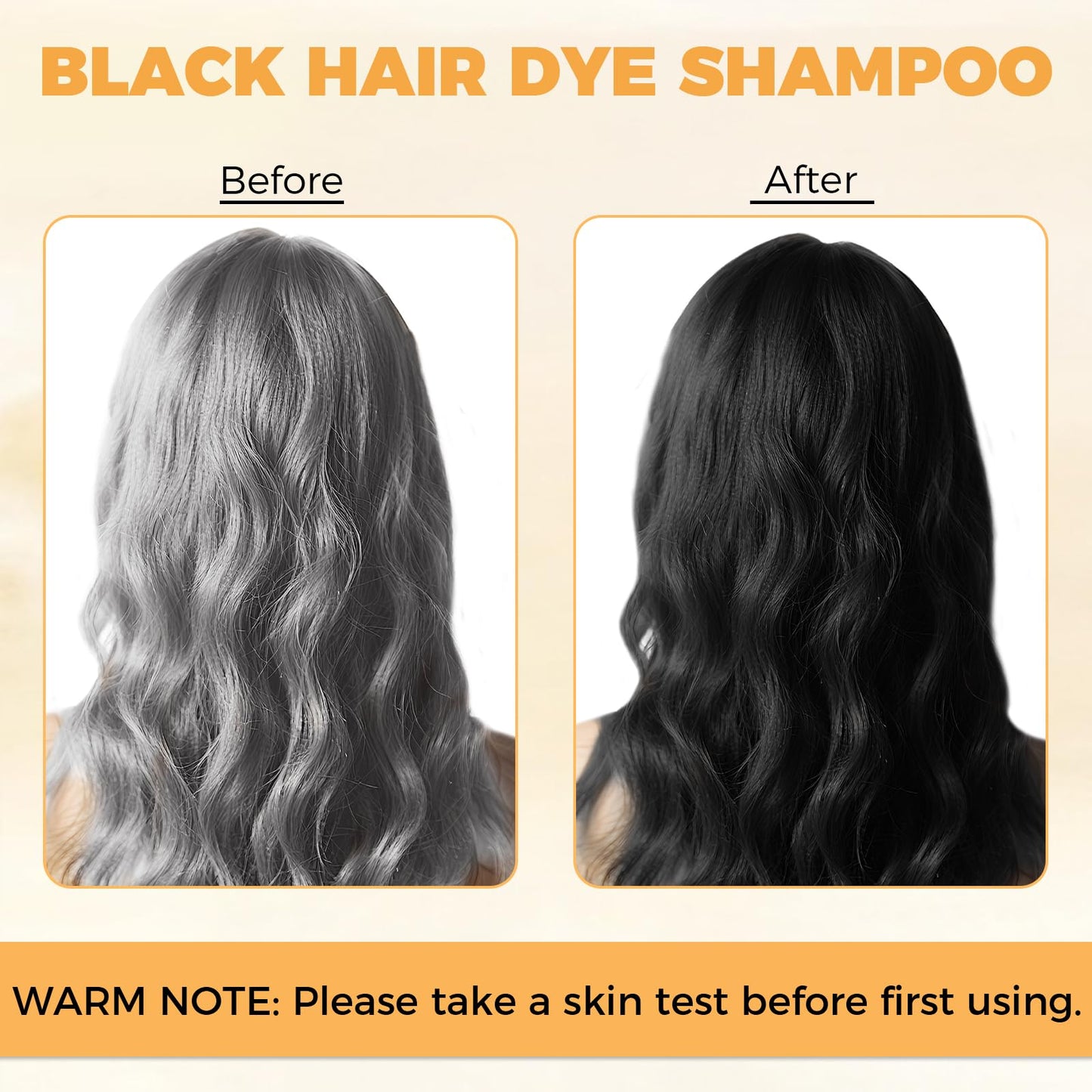 White Smoke YOURTONE Black Hair Dye Shampoo 3 in 1 for Gray Hair Coverage, Hair Color Shampoo for Women Men, Herbal Ingredients Champu Para Pintar el Cabello (16.9 Oz)