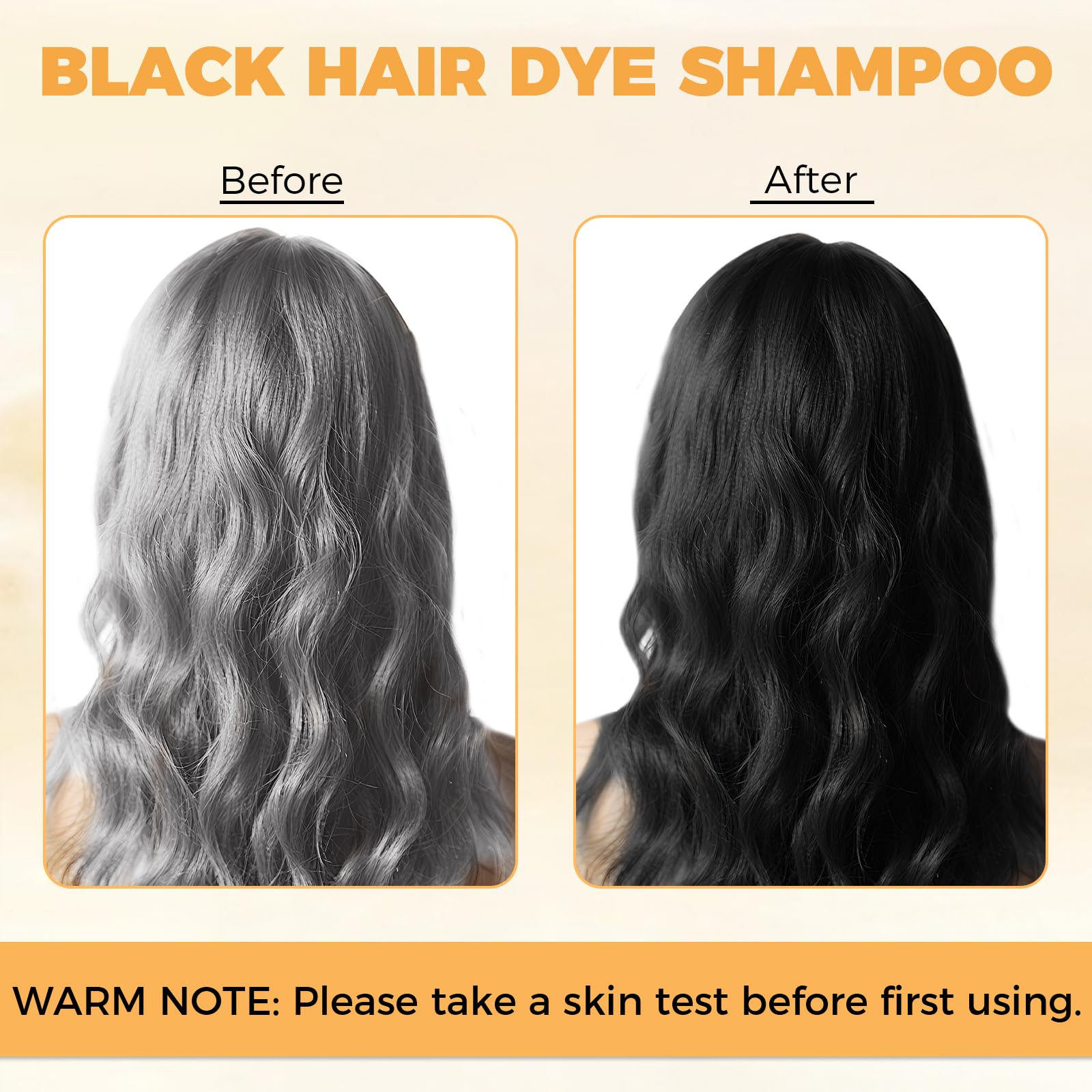 White Smoke YOURTONE Black Hair Dye Shampoo 3 in 1 for Gray Hair Coverage, Hair Color Shampoo for Women Men, Herbal Ingredients Champu Para Pintar el Cabello (16.9 Oz)