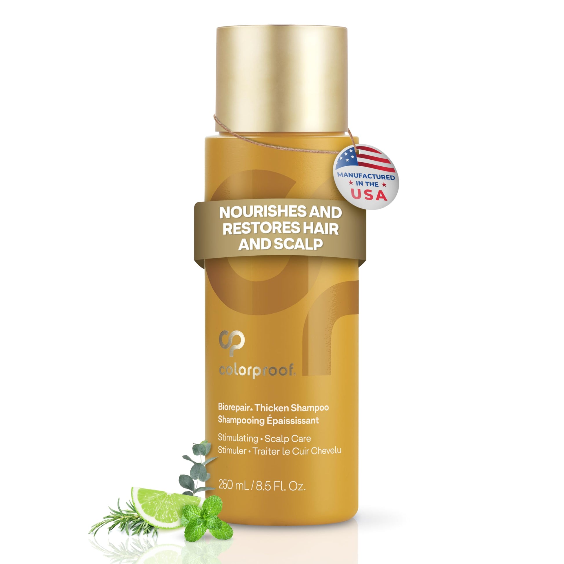 White Smoke Colorproof Biorepair Thicken Shampoo for Thinning Color-Treated Hair, Nourishes & Stimulates Hair & Scalp, Thicker, Fuller Looking Hair, Sulfate-Free, Vegan