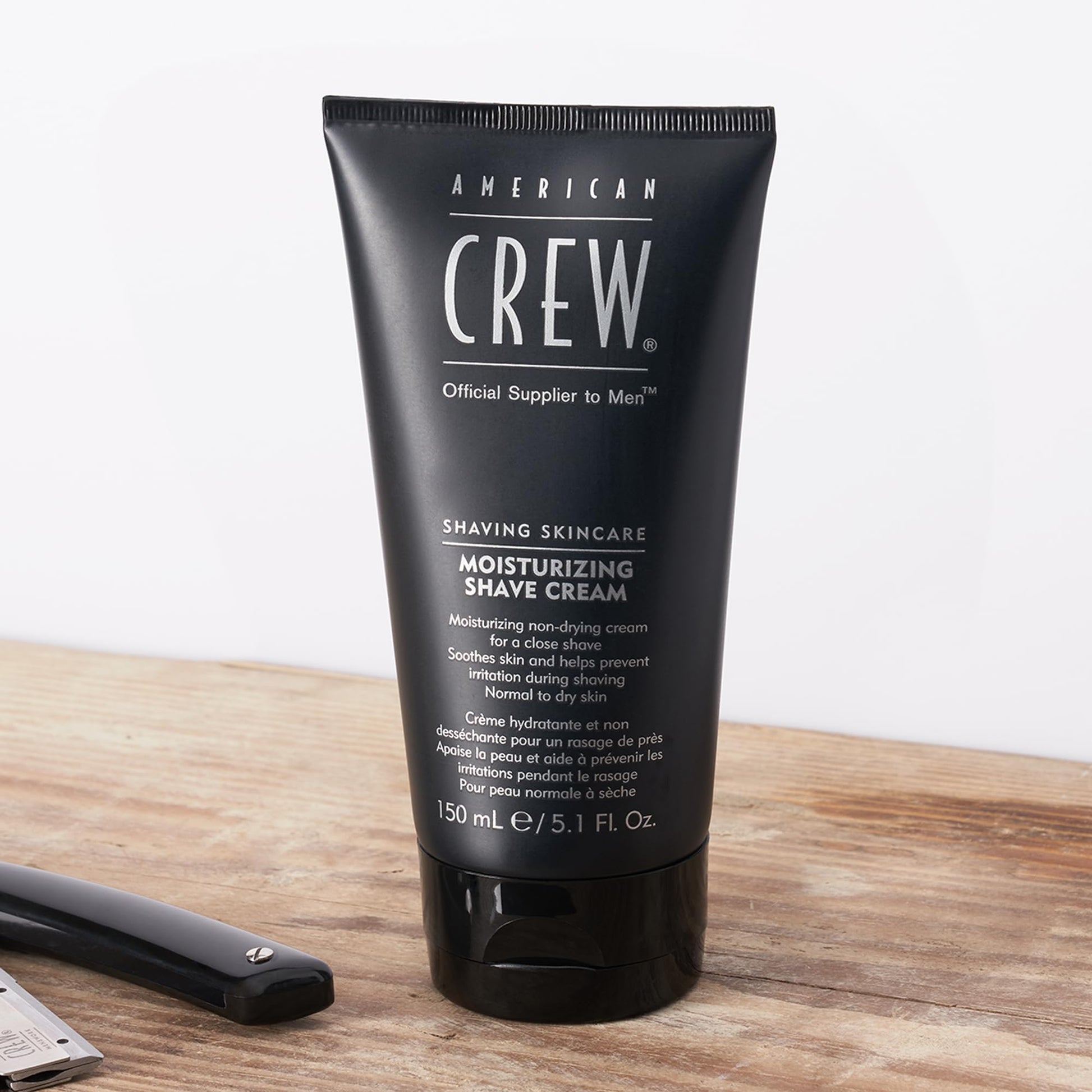 White Smoke American Crew Shave Cream for Men, Moisturizing Shave Cream, 5.1 Fl Oz