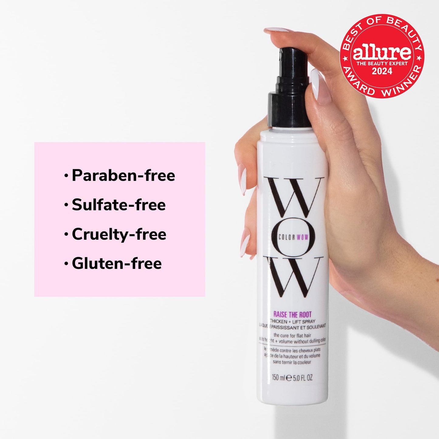 White Smoke COLOR WOW Raise the Root Thicken + Lift Spray – All-Day Volume for Fine, Flat Hair without dulling color