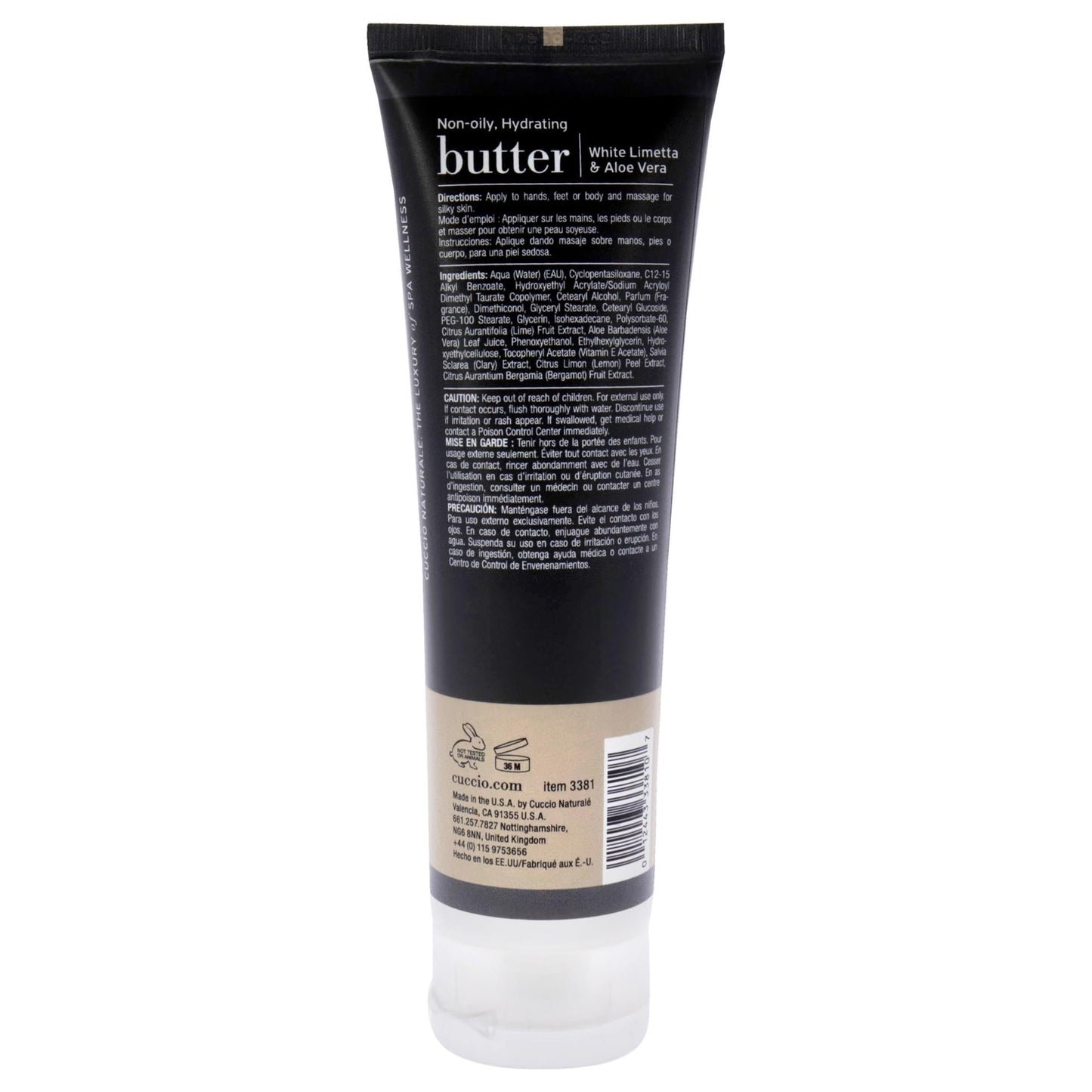White Smoke Cuccio Naturale Butter - White Limetta and Aloe Vera for Unisex - 4 oz Body Cream