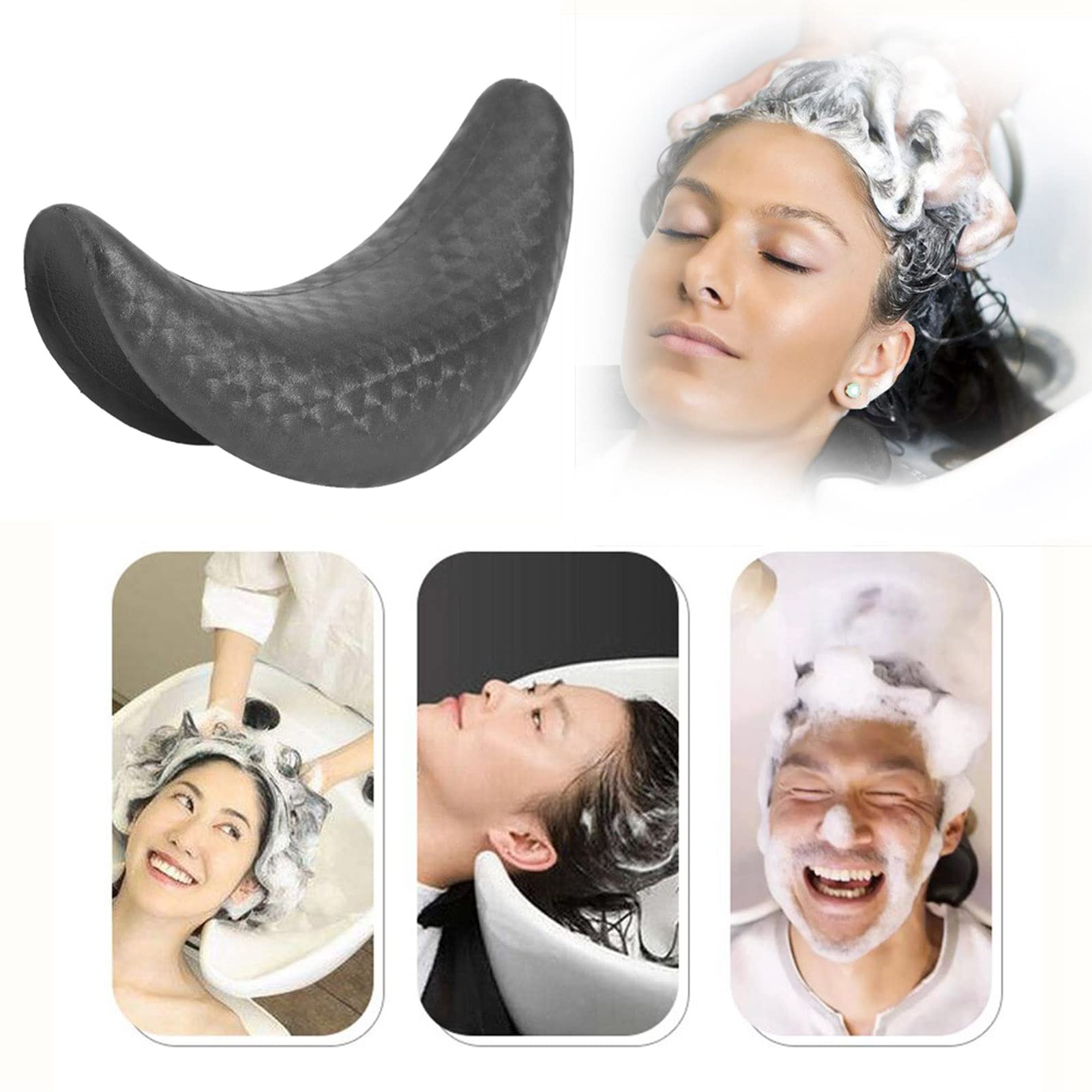 White Smoke Ejoyous Shampoo Bowl Neck Pillow, Salon Spa Hair Beauty Washing Sink Shampoo Bowl Neck Rest Cushion Gel, Neck Rest for Shampoo Bowl, Sink Basin Accessory